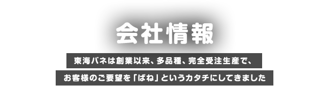 東海バネは創業以来、多品種、完全受注生産で、お客様のご要望を「ばね」というカタチにしてきました